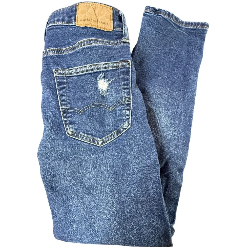 American Eagle Outfitters Slim Fit Distressed Medium Wash Jeans‎ Mens Size 26x28